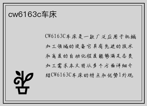 cw6163c车床 cw6163c车床